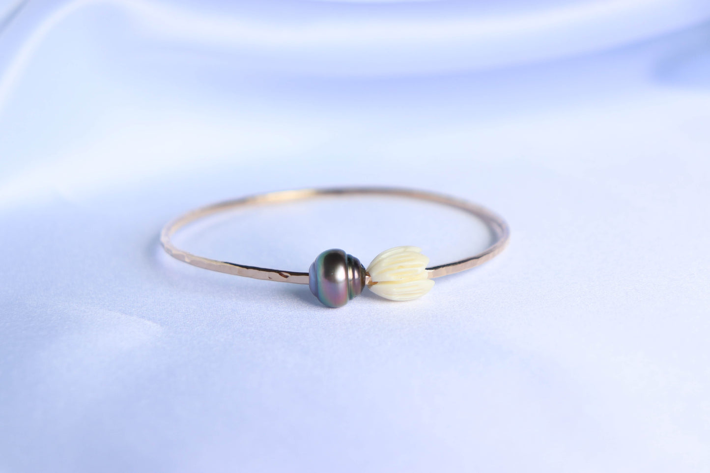 KEIKI Tahitian Pearl & Pikake Bangle