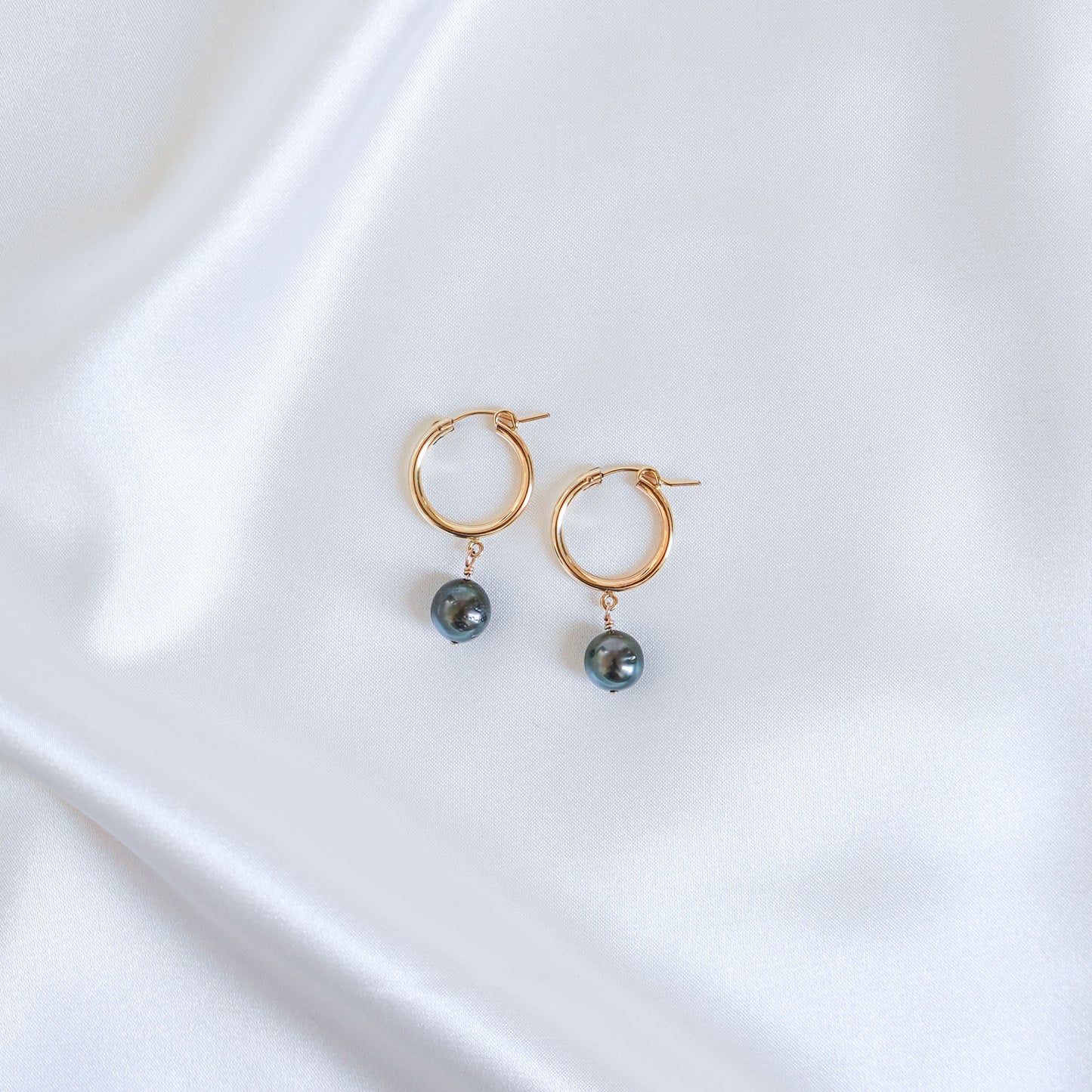 Tahitian Pearl Thick Hoops