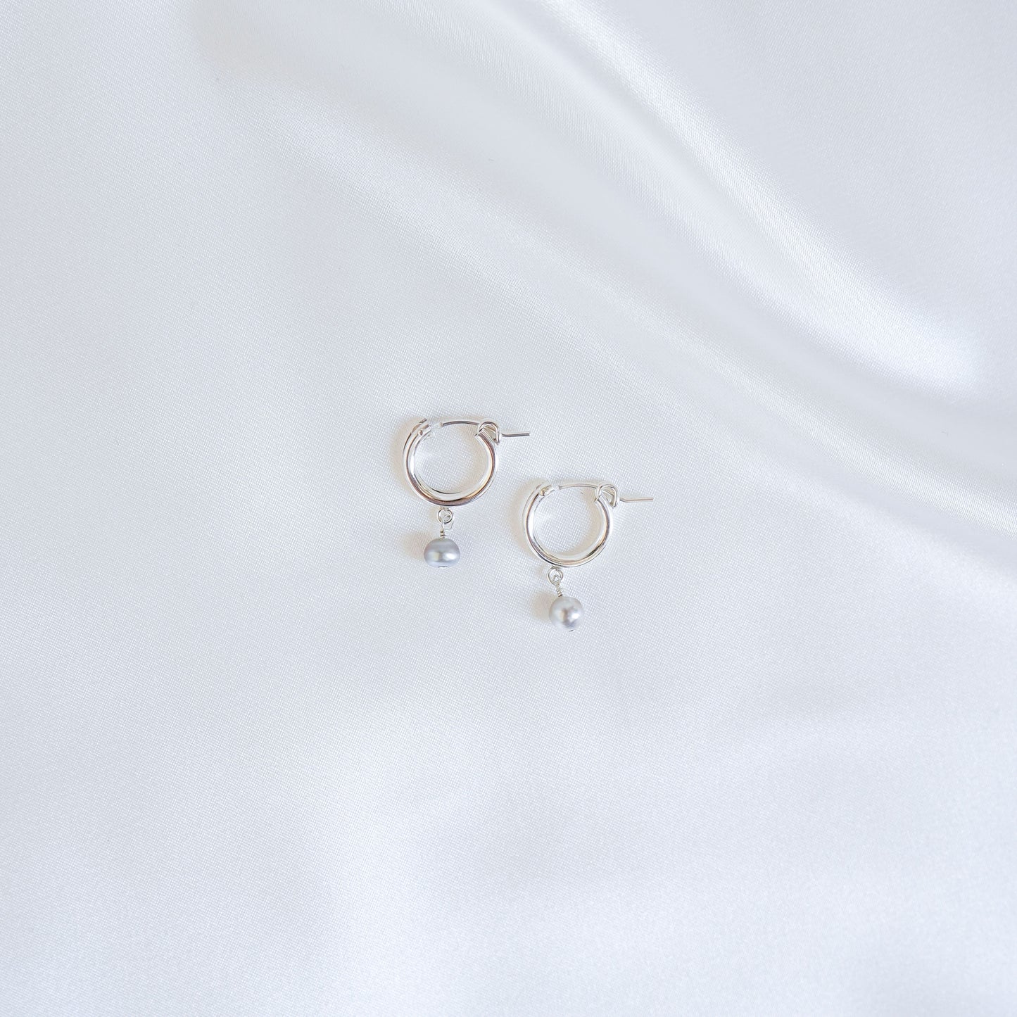 Tahitian Keshi Pearl Thick Hoops