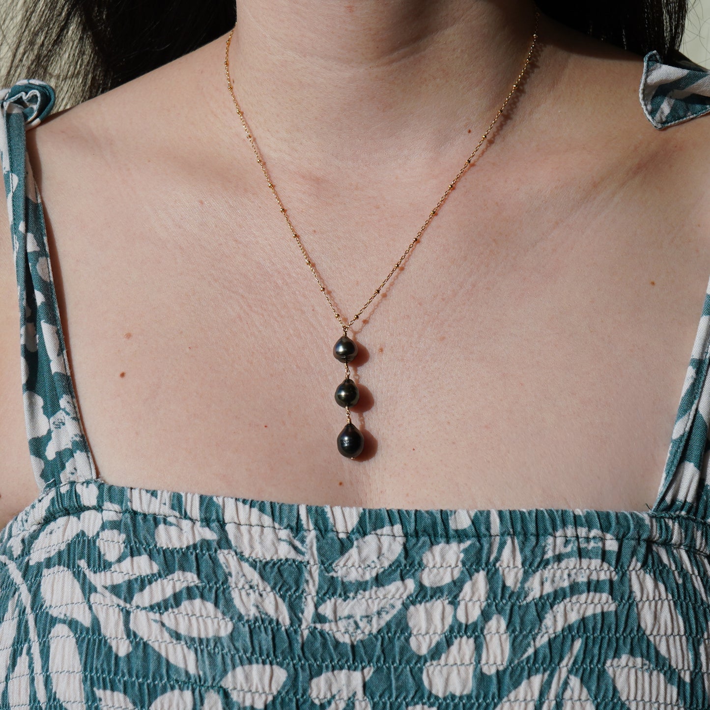 Triple Drop Tahitian Pearl Necklace