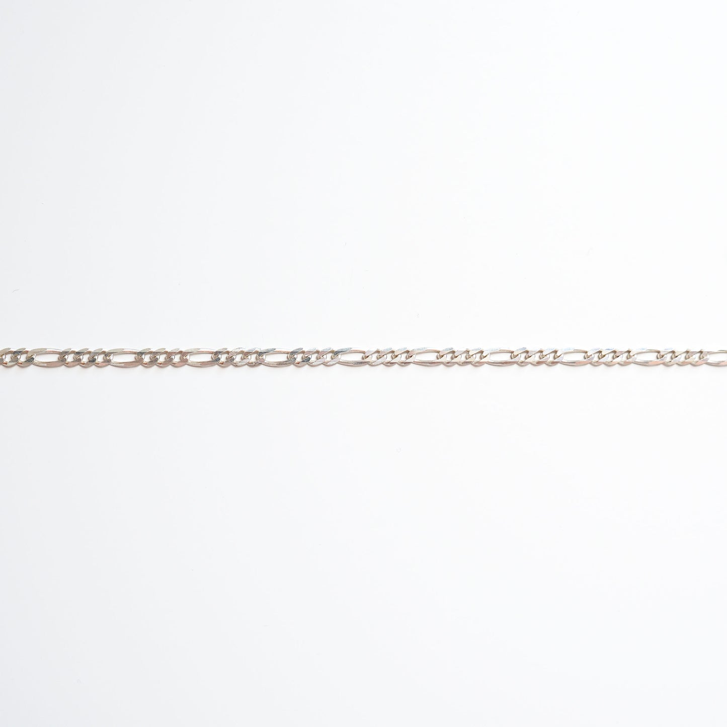 Diamond Cut Figaro Chain Sterling Silver