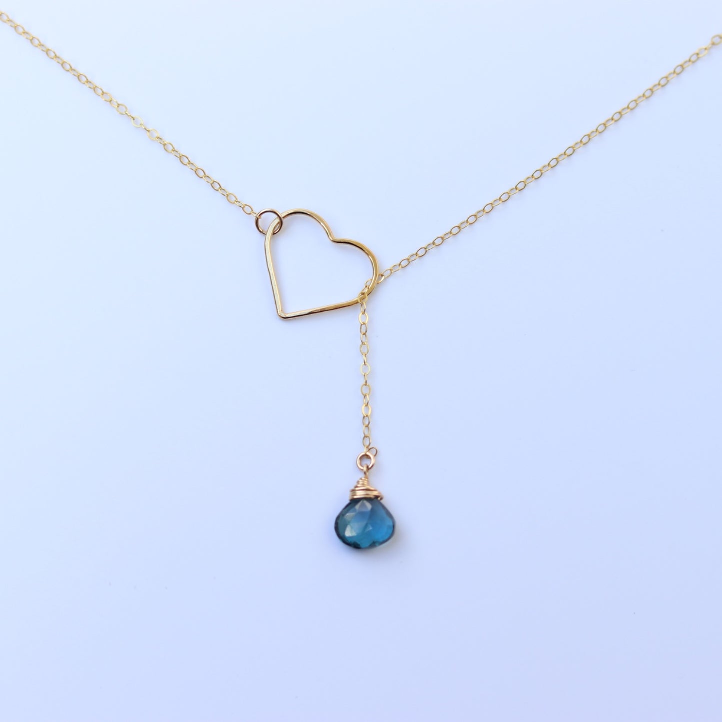 MAILE Heart Necklace (London Blue Topaz)