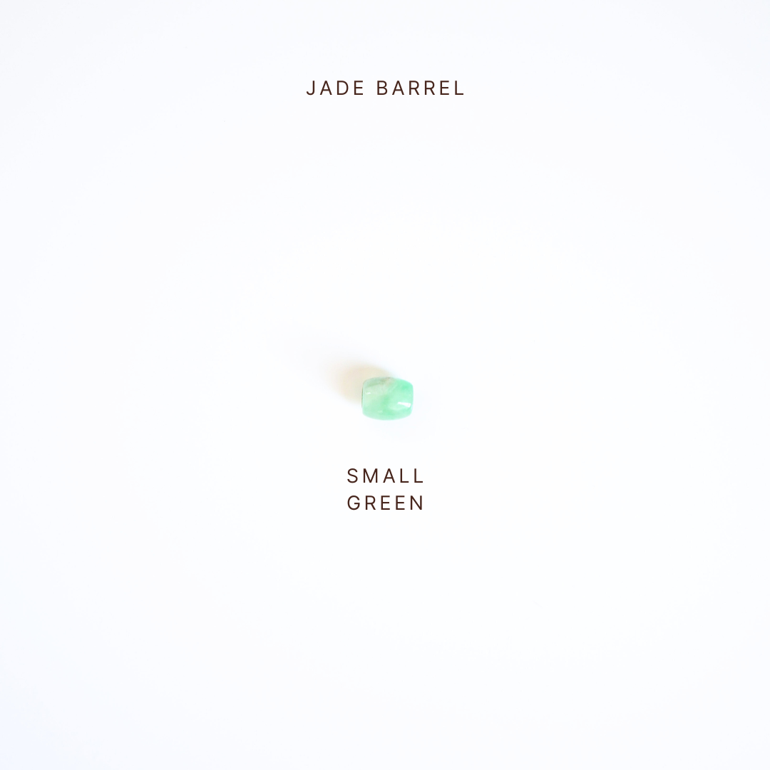 Jade barrel with 'Small Green' label on a white background