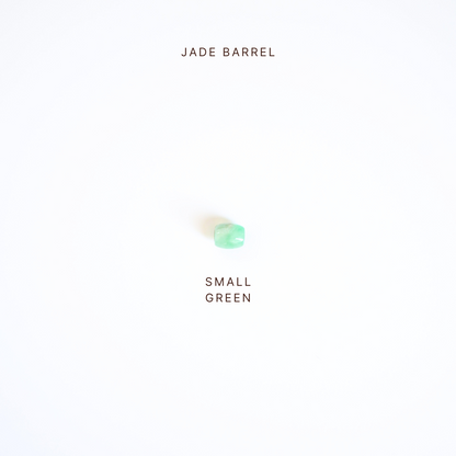 Jade barrel with 'Small Green' label on a white background