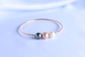 Triple Pearl bangle (Sizes 7-10; 12G)