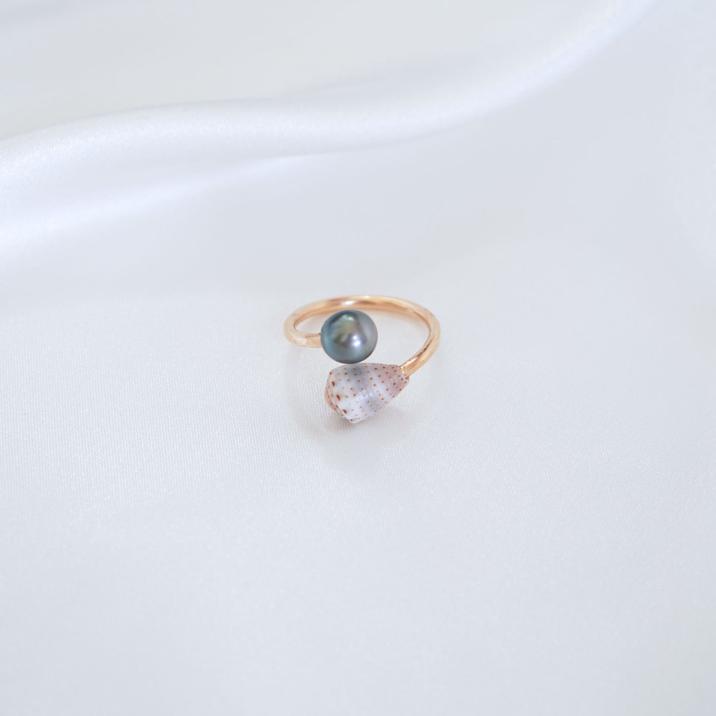 Tahitian Pearl & Baby Shell Cuff Ring