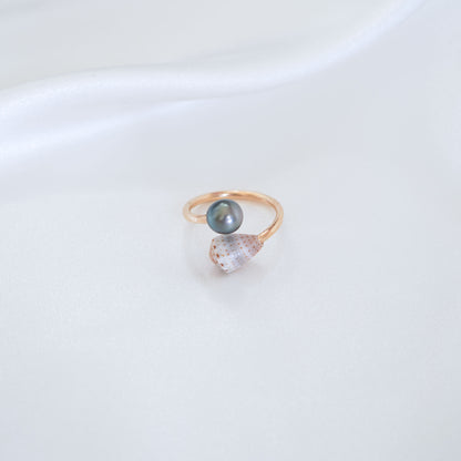 Tahitian Pearl & Baby Shell Cuff Ring