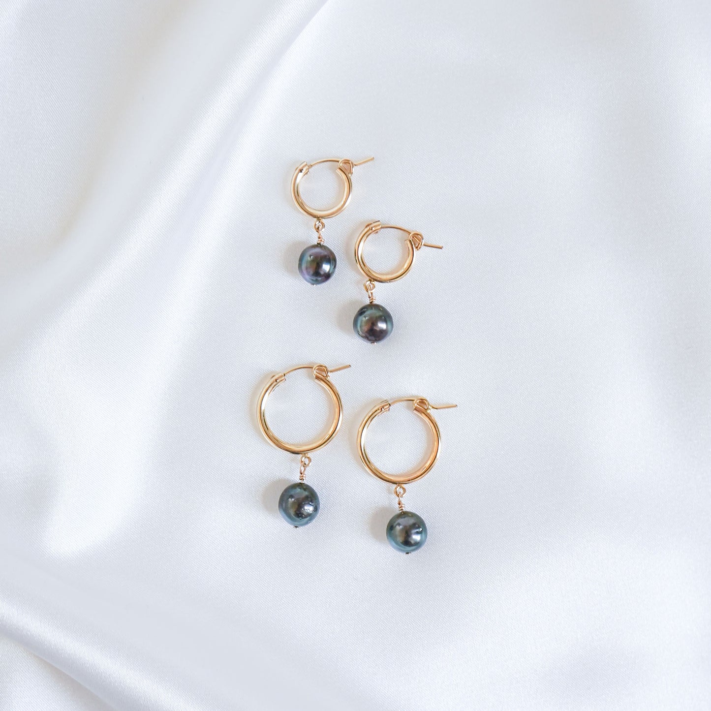 Tahitian Pearl Thick Hoops