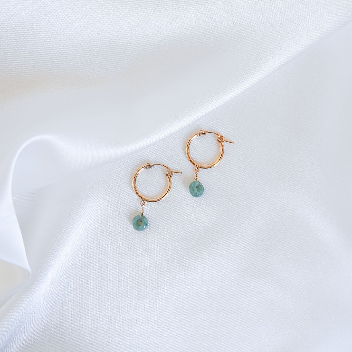 Jade Donut Thick Hoops