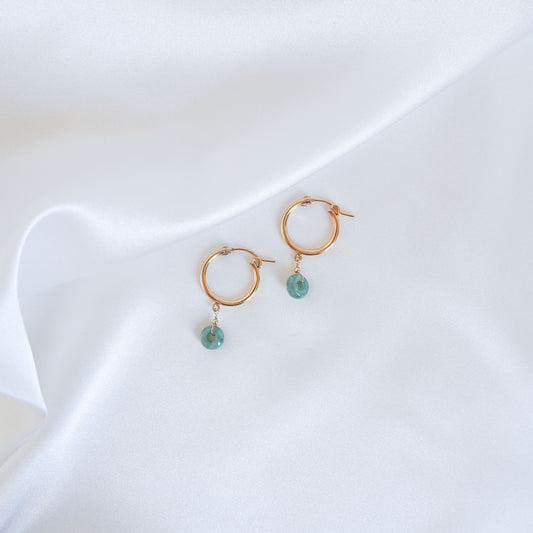 Jade Donut Thick Hoops