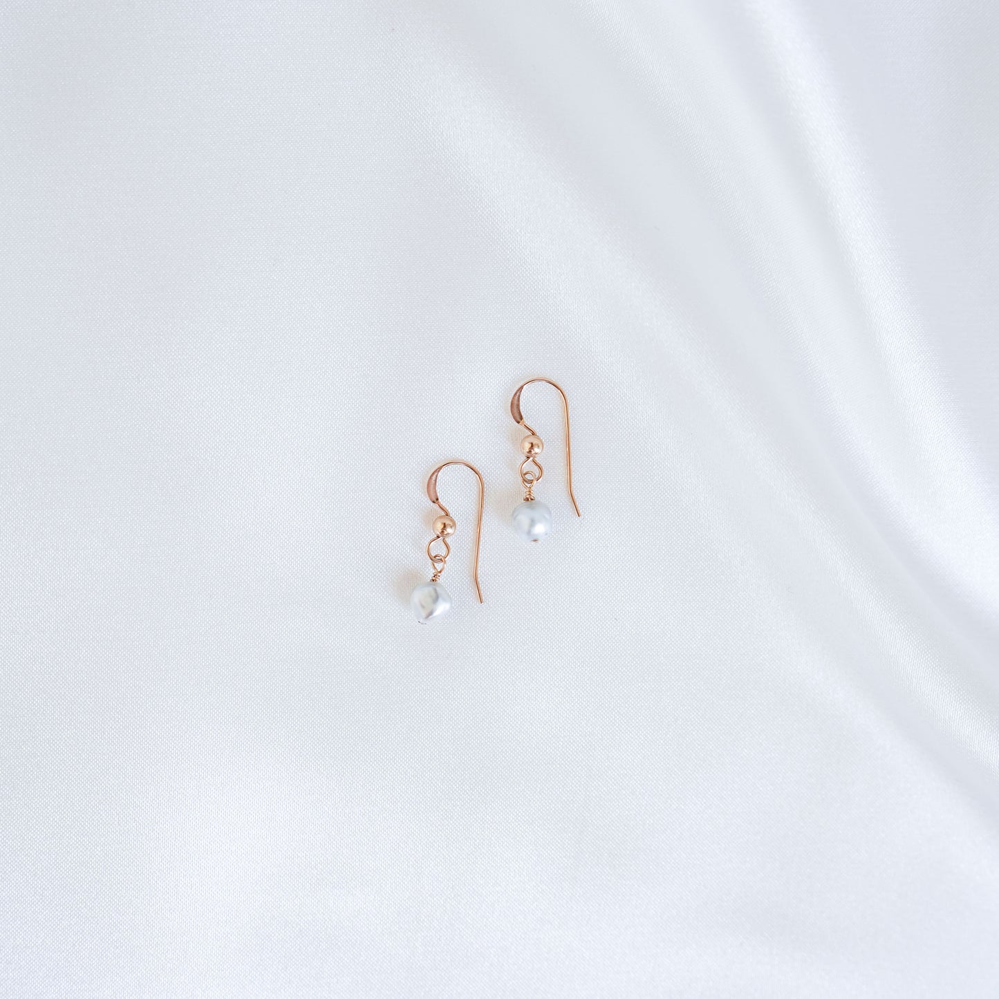 Tahitian Keshi Pearl Simple Earrings