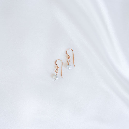 Tahitian Keshi Pearl Simple Earrings