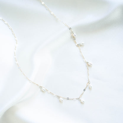 Tiny White Pearl Necklace