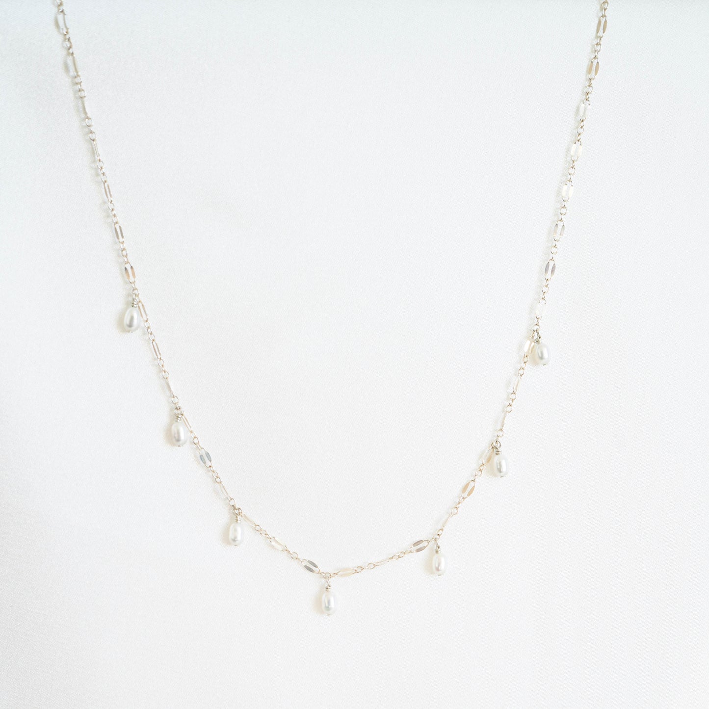 Tiny White Pearl Necklace
