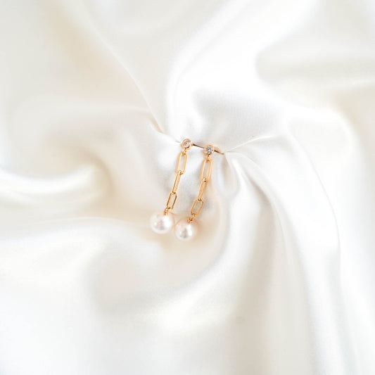 CZ Edison Pearl Drop Earrings