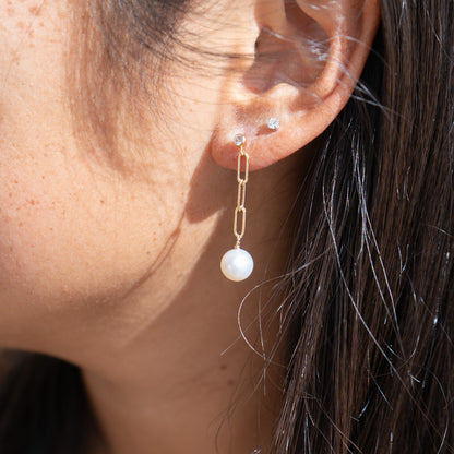 CZ Edison Pearl Drop Earrings