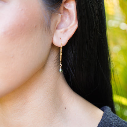 Tahitian Keshi Pearl Threader Earrings