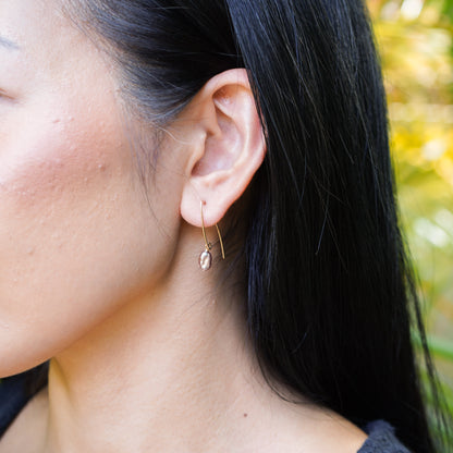 Keshi Pearl Thread Hoop Earrings