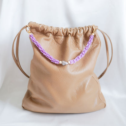 Bag Lei Simple Purple Crown Flower & Hebrew Shell