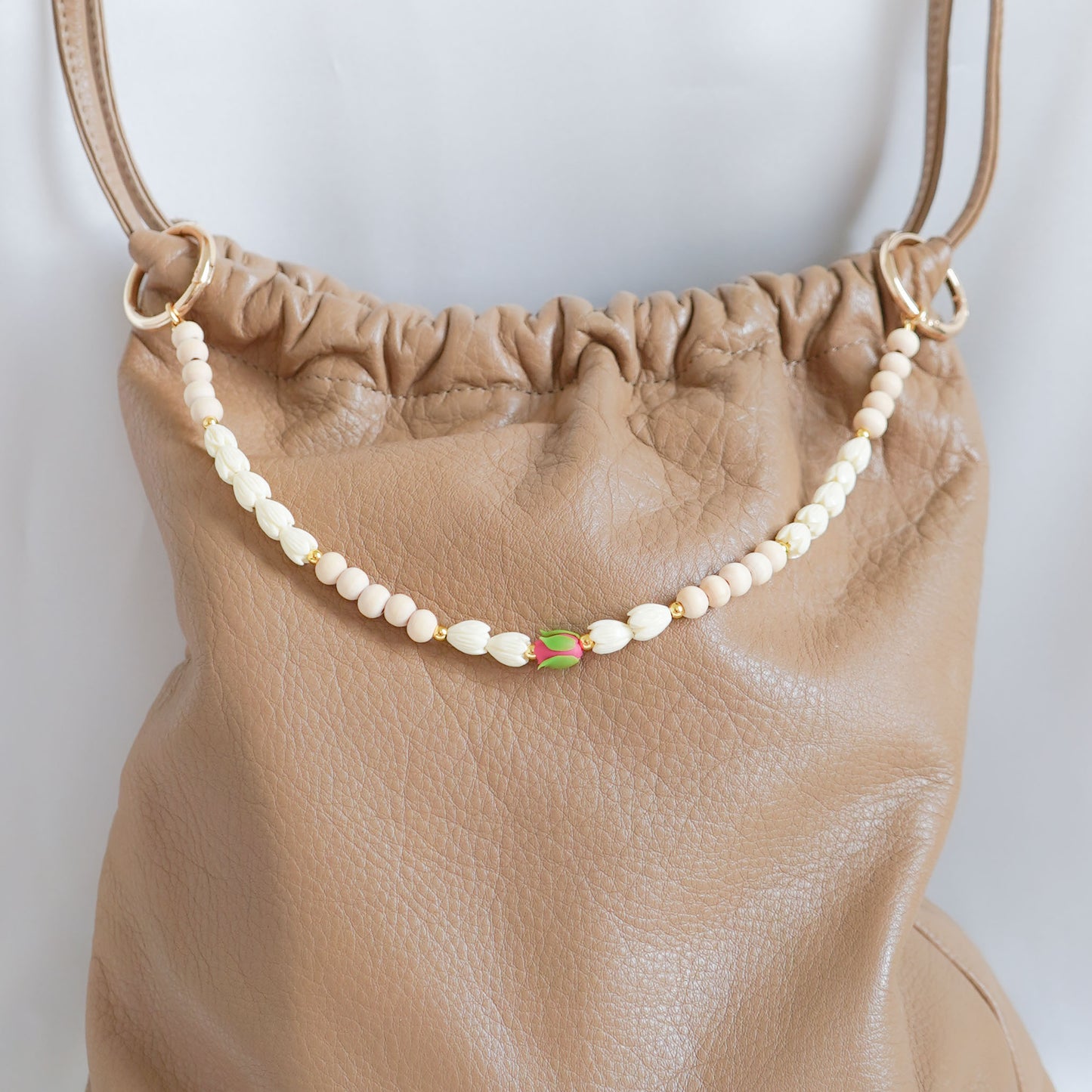 Bag Lei White Pikake & Pink Rose