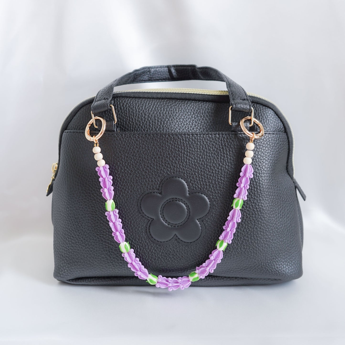 Bag Lei Purple Crown Flower & White Rose