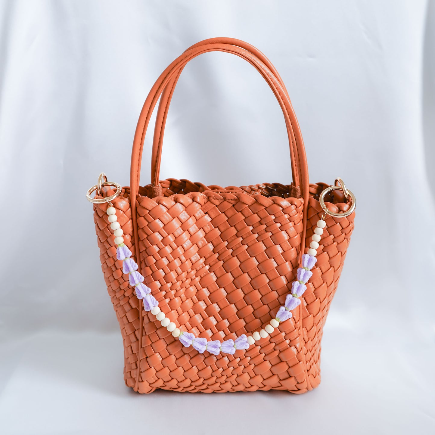 Bag Lei Purple 5 Crown Flower/Tan Bead