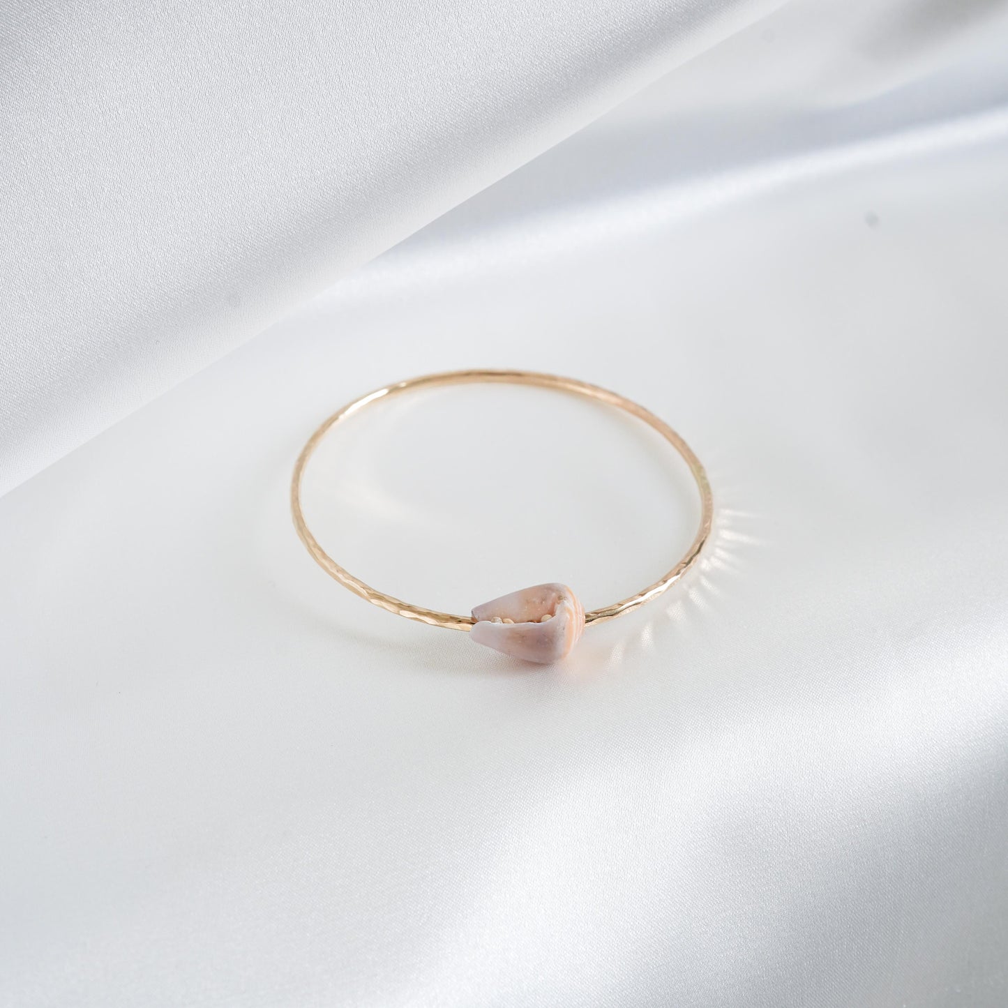 White/Peach Cone Shell Bangle