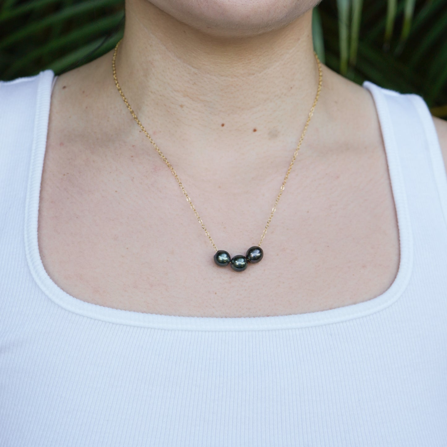 Triple Floating Tahitian Pearl Necklace