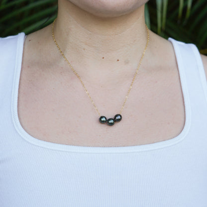 Triple Floating Tahitian Pearl Necklace