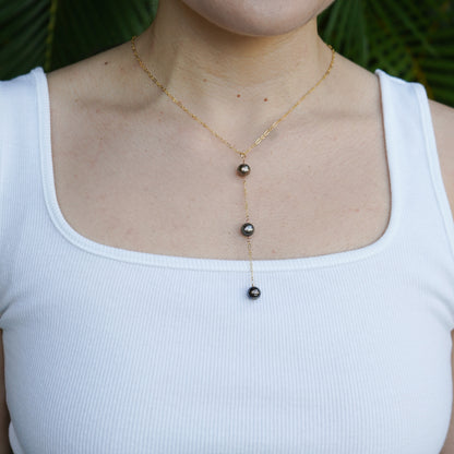 Triple Drop Tahitian Pearl Necklace