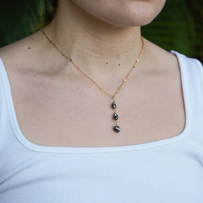 Triple Drop Keshi Tahitian Pearl Necklace