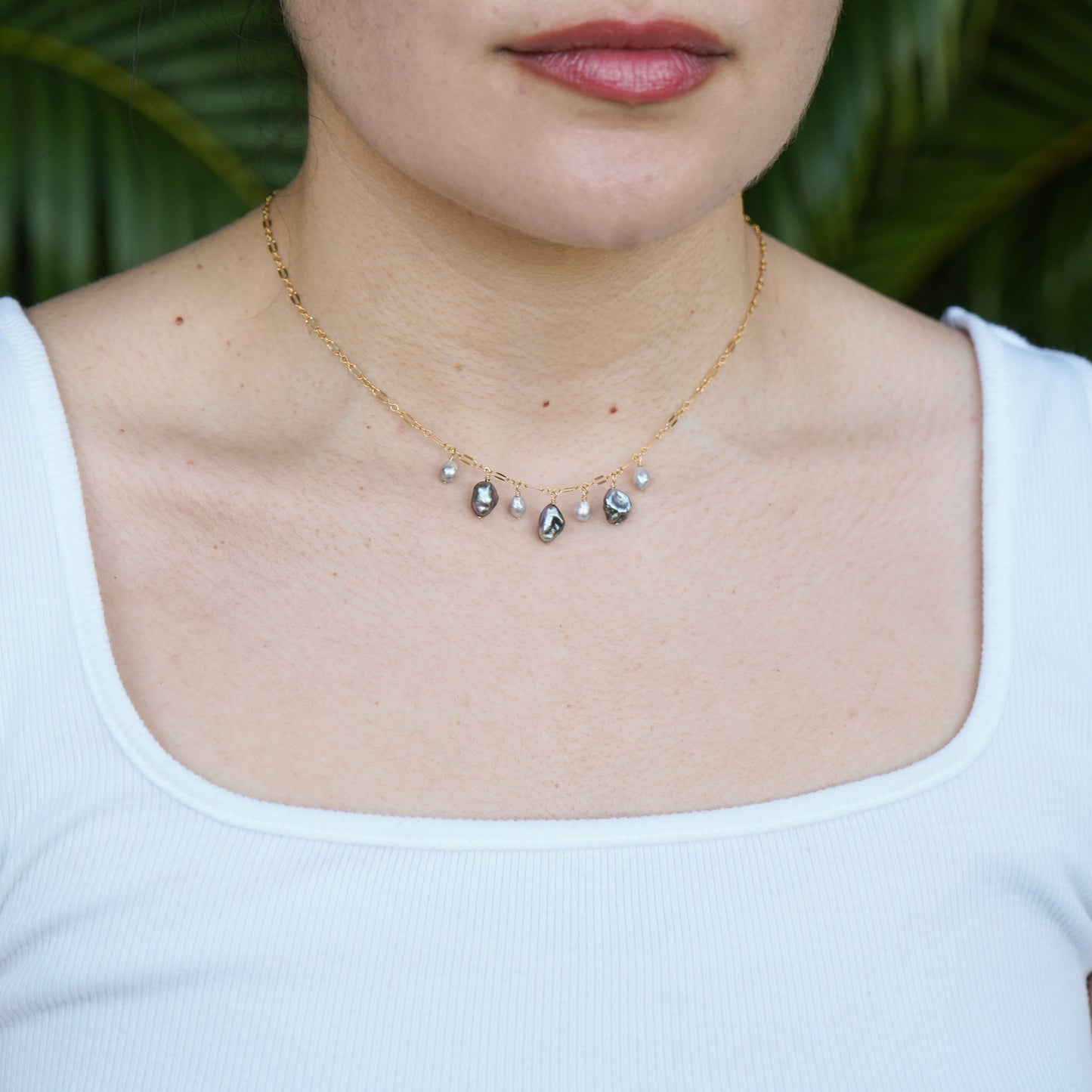 Chandelier Keshi Pearl Necklace