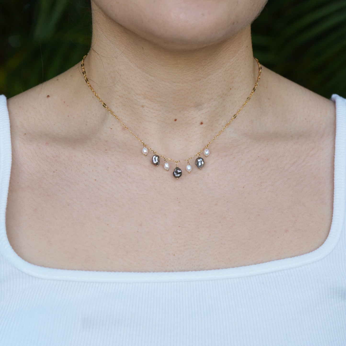 Chandelier Keshi Pearl Necklace