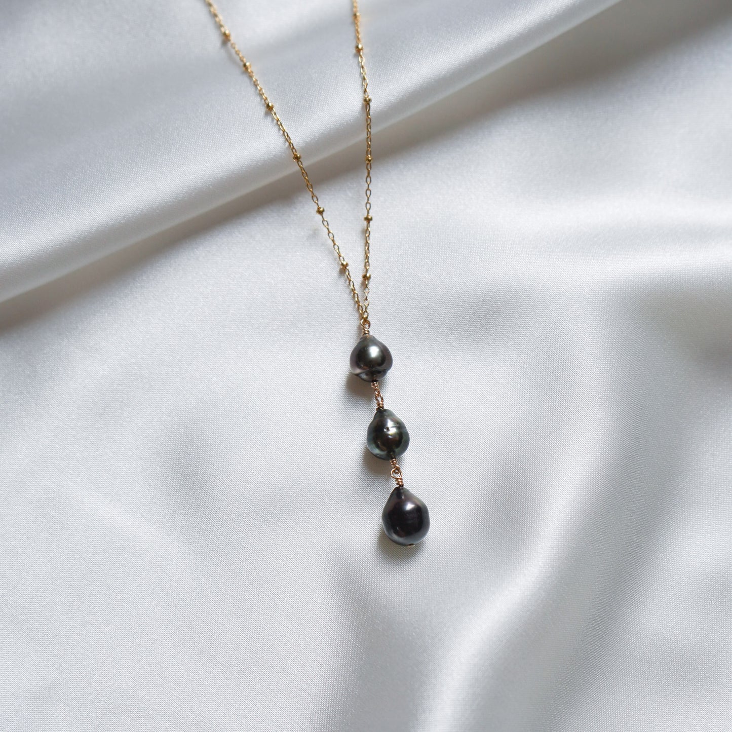 Triple Drop Tahitian Pearl Necklace