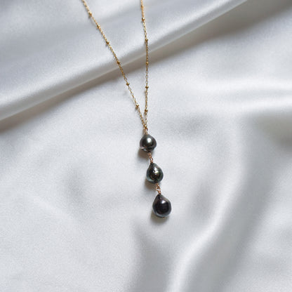 Triple Drop Tahitian Pearl Necklace