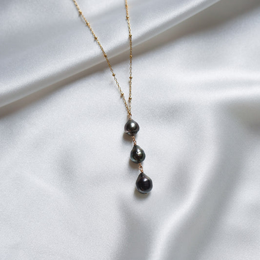 Triple Drop Tahitian Pearl Necklace