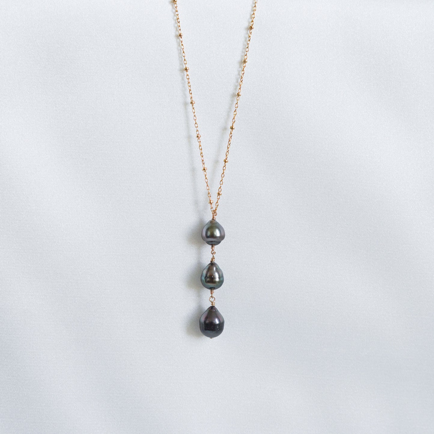 Triple Drop Tahitian Pearl Necklace
