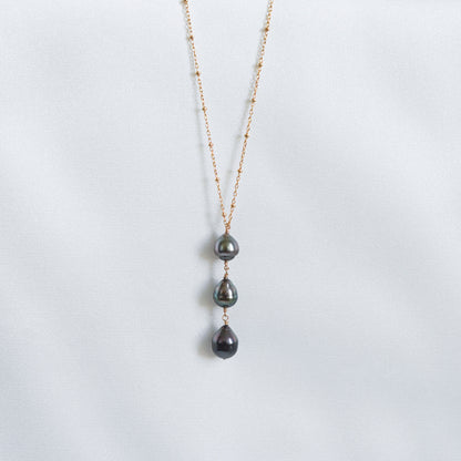 Triple Drop Tahitian Pearl Necklace