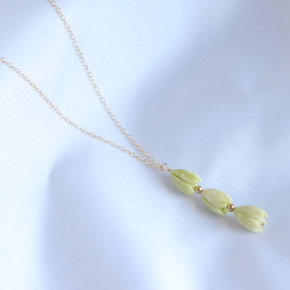 Triple Vertical Pikake Necklace