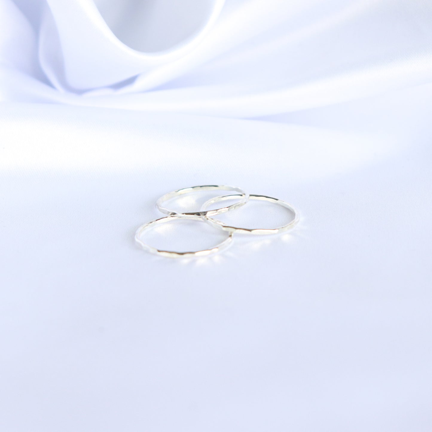 Hammered Stacking Ring Set