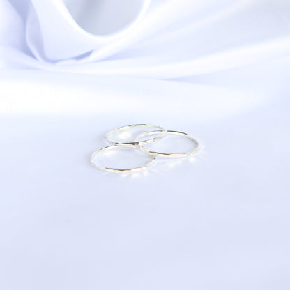 Hammered Stacking Ring Set