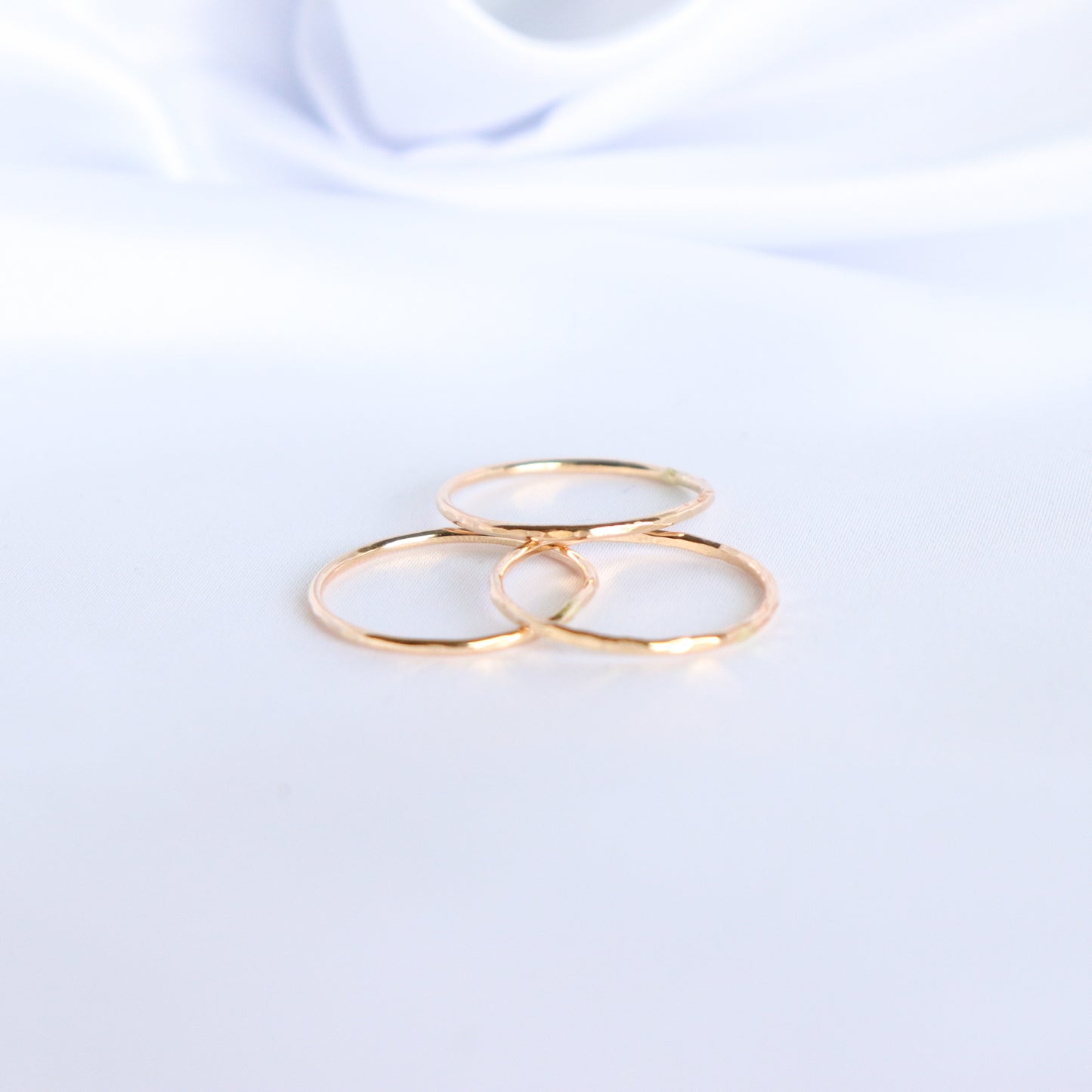 Hammered Stacking Ring Set