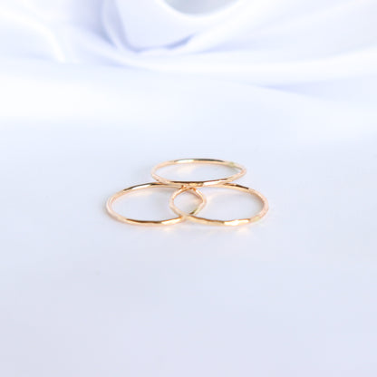 Hammered Stacking Ring Set