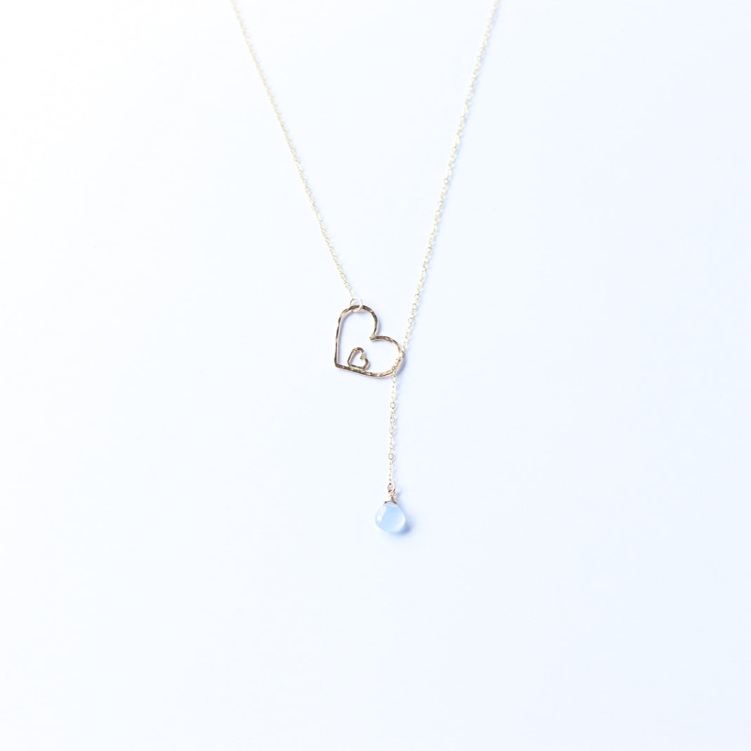 Maile Necklace Baby Blue Chalcedony