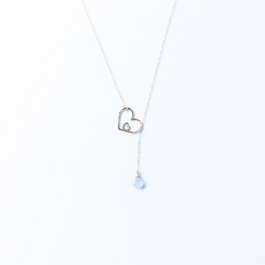 Maile Necklace Baby Blue Chalcedony