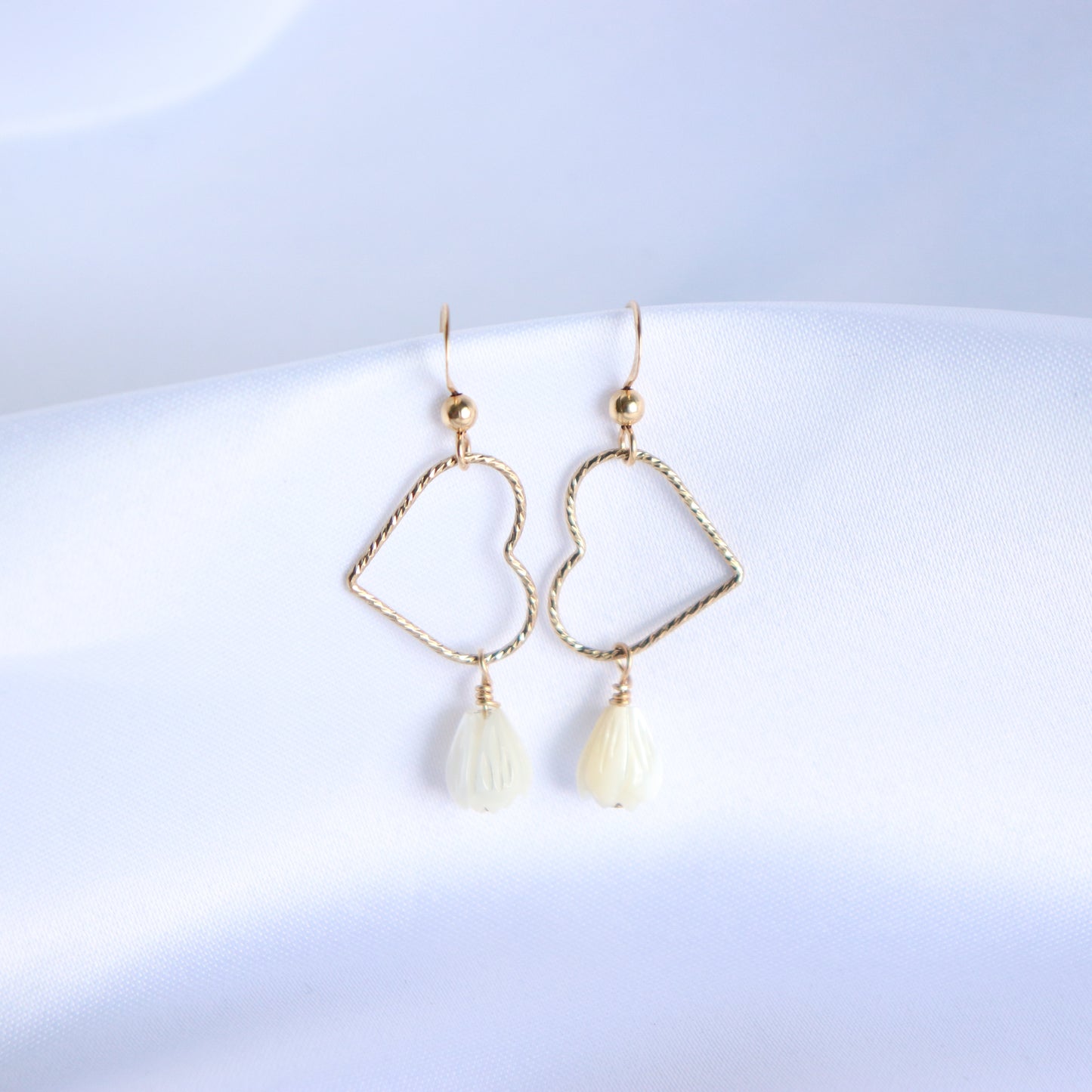 Pikake Mother of Pearl Sweetheart Earrings
