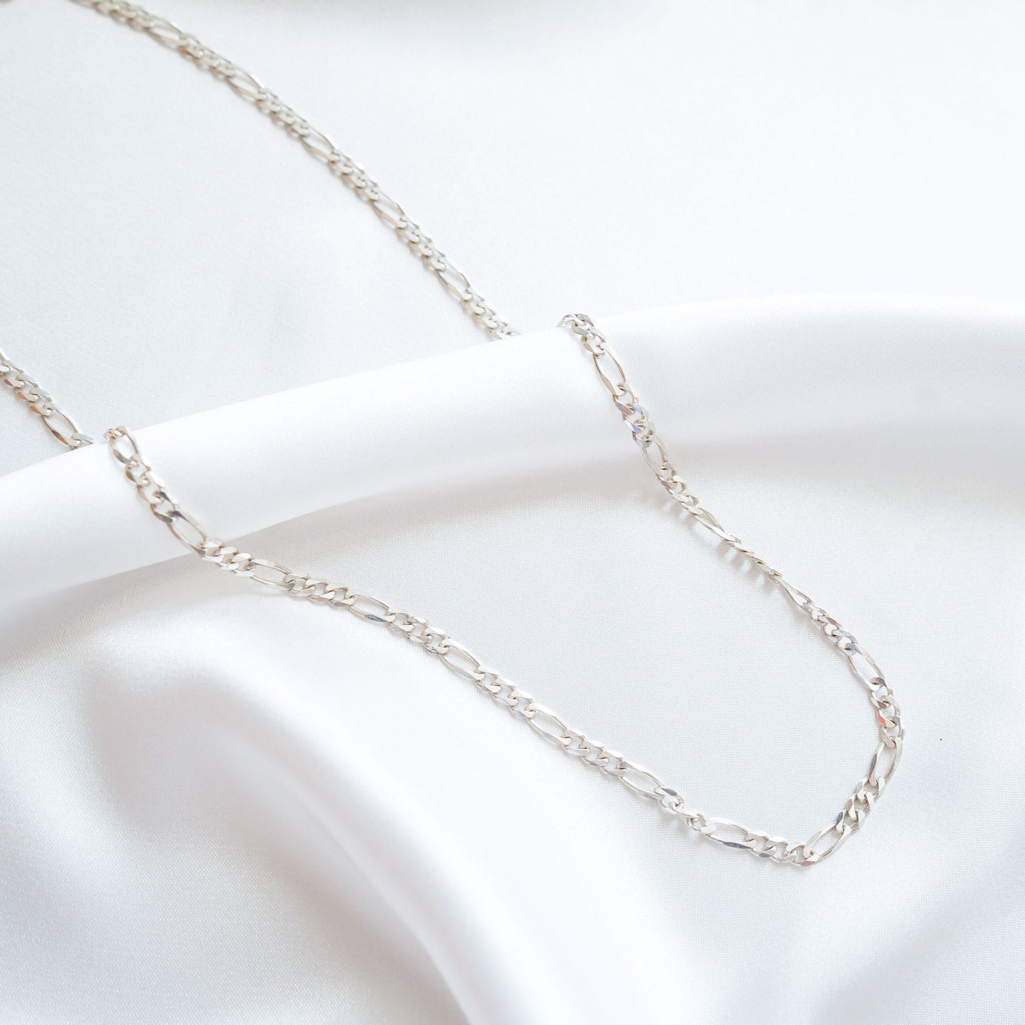 Diamond Cut Figaro Chain Sterling Silver