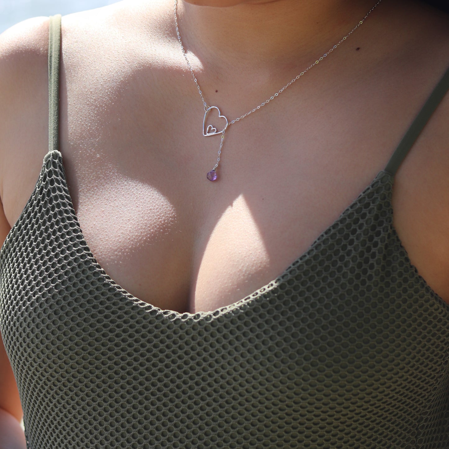 Maile Necklace Purple Amethyst